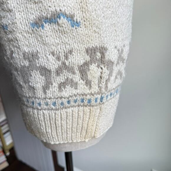 Eagle’s Eye Ski Scene Cardigan Sweater Winter Zip Front Women’s Small - Picture 12 of 13